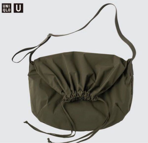 UNIQLO U ドローストリングショルダーバッグ オリーブ