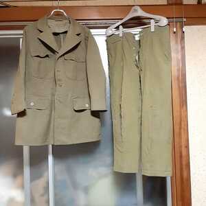 昭和　太平洋戦争　第二次世界大戦　米軍　アメリカ軍　軍服　制服　上下セット　コート　ズボン　実物　当時もの　軍もの　管理:6226