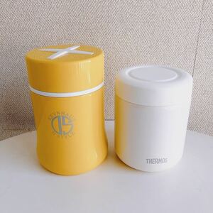  баночка для супа * вакуум изоляция * Thermos *THERMOS*KEVNHAUN*2 шт. комплект * белый * желтый * Thermo кружка 