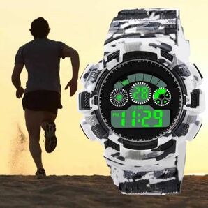スポーツ腕時計　腕時計　時計　デジタル式 LED デジタル腕時計　デジタル 自転車　スポーツ アウトドア キャンプ　ランニング