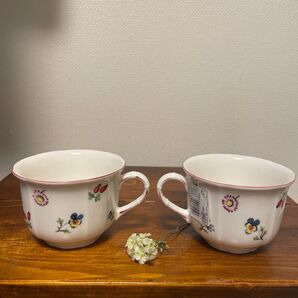 【廃盤・新品・未使用】ビレロイ&ボッホ プチフルール モーニングカップ ペア