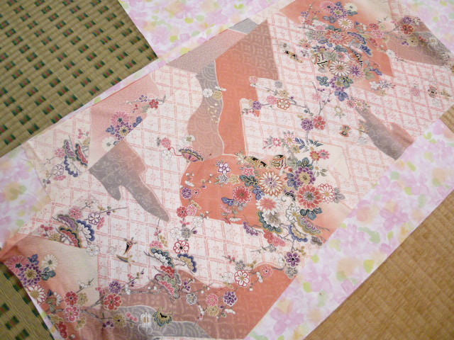 212mn4◇逸品!塩瀬 名古屋帯 金糸 小菊 椿 紅葉 亀甲文 七宝文◇美品