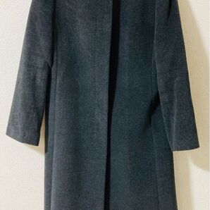 アンゴラ混 ダークグレー ロングコート 13AR Lサイズ