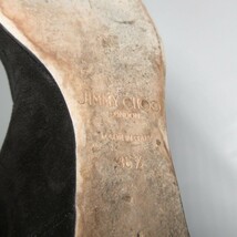 良品 JIMMY CHOO ジミーチュウ オリヴィア スウェード ウエッジソール ロングブーツ 36.5 約23cm 黒 ブラック 031_画像10