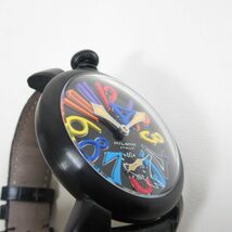 稼働品 GaGa MILANO ガガミラノ Manuale 48mm マニュアーレ 手巻き 腕時計 ウォッチ 40631 黒 ブラック 1202_画像7