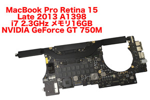 MacBook Pro Retina 15 Late 2013 A1398 i7 2.3GHz 16GB NVIDIA GeForce GT 750M logic board secondhand goods 2-1220-5 motherboard 