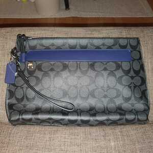 【新品】COACH コーチ クラッチバッグ ポーチ 2点セット グレー ブルー