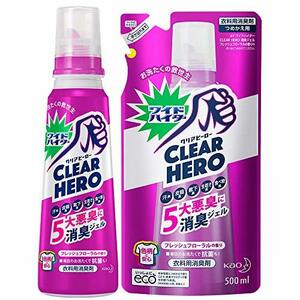 【まとめ買い】ワイドハイター CLEARHERO(クリアヒーロー) 消臭ジェル フレッシュフローラル 本体570ml +詰め替え 500ml