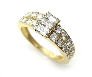 [ зеленый магазин ломбард ] Van Cleef & Arpels кольцо с бриллиантом 1.09ct K18YG[ б/у ]
