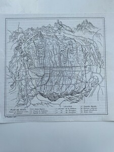 1888年 朝鮮 Varat氏の持ち帰ったソウル地図　オリジナル木版画