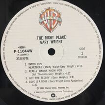 美品 国内 LP / Gary Wright (ゲイリー・ライト) - The Right Place / 70’s Rock AOR Funk Cosmic Italo Disco /_画像3