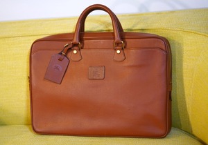  подлинный товар BURBERRY Burberry натуральная кожа деловая сумка портфель Brown 