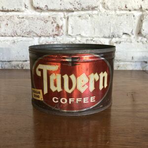 【ANTIQUES】tavernコーヒー缶 can 店舗什器 vintage ブロカント 古道具 アンティーク US 古着 ヴィンテージ　インダストリアル 雑貨