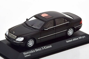 ミニチャンプス 1/43 メルセデス Sクラス V220 1998 ブラック 500台限定 Minichamps 1:43 Mercedes S-Klasse V220 943036203