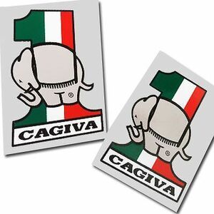 ★送料無料★CAGIVA Elephant Sticker Decal カジバ エレファント ステッカー デカール 100mm x 68mm 2枚セット
