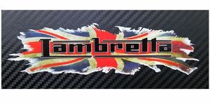 送料無料 LAMBRETTA British ランブレッタ ユニオンジャック スクーター ステッカー デカール セット 20.7cm x 5.5cm