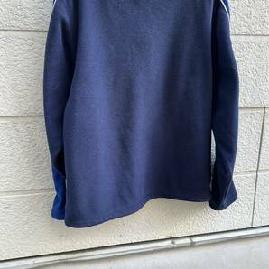 USED USA古着 ハーフジップ フリースジャケット ネイビー 紺色 ラインデザイン OLD NAVY オールドネイビー ハイネック アメリカ古着 Y2Kの画像6