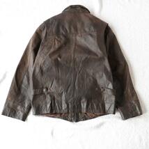 barbour バブアー オイルド レザージャケット 80s 90s ブラウン_画像3