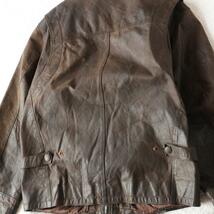 barbour バブアー オイルド レザージャケット 80s 90s ブラウン_画像5