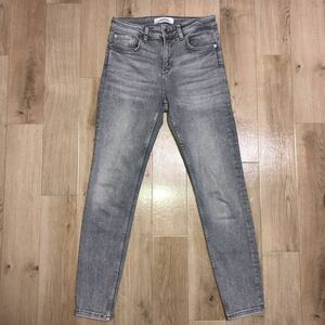 ZARA WOMAN 38 ストレッチ デニム パンツ 28 グレー ザラ