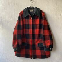 50s USA vintage ウール コート / レディース バッファローチェック レッド ブラック ビンテージ ジャケット 40s 60s O2-11045-2475 sale_画像1