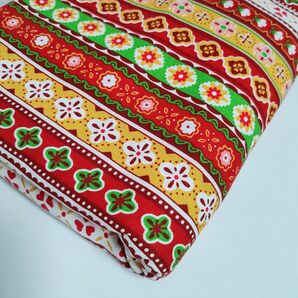 国産 チロリアン 生地 ハギレ 紅 綿100%