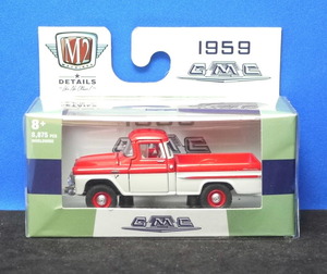 1/64 M2マシーン 1959 GMC Fleetside Truck 4×4 Dover ホワイト/レッド ●