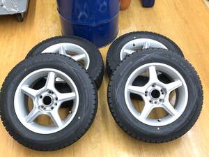 □DUNLOP アルミ付き スタッドレスタイヤ 205/65R15 4・5穴 PCD114.3 2019年 WINTER MAX 片ベリ有□