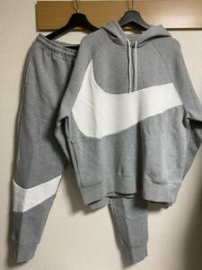 ☆新品 国内正規品 NIKE BIG SWOOSH TECH FLEECE セットアップ XXLサイズ GREY ナイキ ビッグ スウッシュ テックフリース 上下セット 2XL