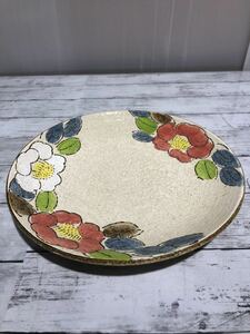 22T12-24：絵皿 ディナープレート 大皿 花柄