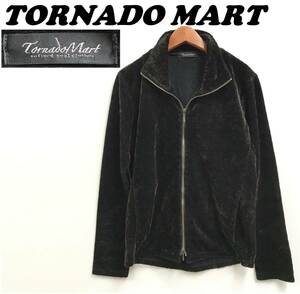 未使用 /M/ TORNADO MART パイソンフロッキースタンドカーディガン 長袖ジャケット ブラック系 ジップ メンズ レディース トルネードマート