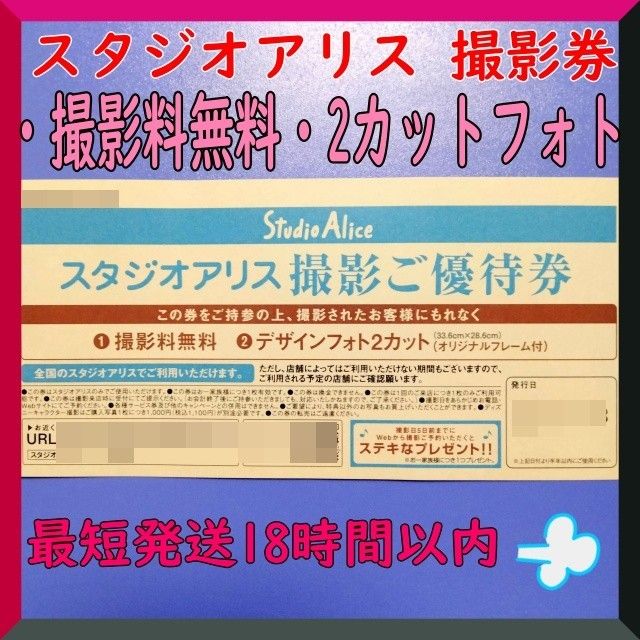 販売店 スタジオアリス 優待券 フォトパネ シンプル半切3カット
