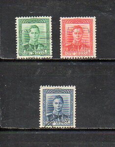 17B203 New Zealand 1938 year normal country . George 6.1d,1.5d,3d 3 kind used 