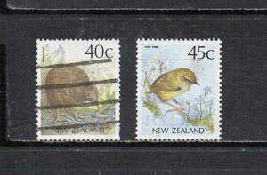 17B138 ニュージーランド 1988年 普通 鳥シリーズ 40c、45c 2種完揃 使用済