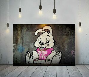 Art hand Auction Banksy High-End-Leinwandrahmen Poster Bild A1 Kunstpanel Nordic Overseas Foto Waren Malerei Stilvolles Interieur Kaninchen, Gedruckte Materialien, Poster, Andere