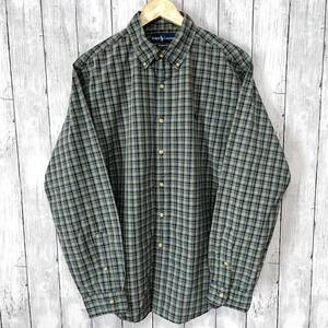 ラルフローレン Ralph Lauren CLASSIC FIT チェックシャツ 長袖シャツ メンズ ワンポイント Lサイズ 2-843