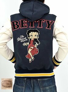 BR×BETTYコラボ ボンディングスタジャン◆The BRAVE-MAN ネイビーLサイズ BBB-2242 ブレイブマン ベティーちゃん スタジアムジャンパー