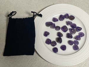 「ルーンストーン 25文字 ＆ 専用袋 セット　紫/パープル」　 tface-g 【タグ：グッズ、占い、お守り】