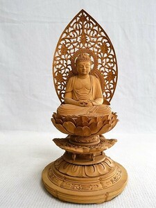 木彫 仏像 釈迦如来座像 彫刻細工 仏教美術