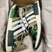 adidas NMD R1 BAPE Olive Camo 28.5cm アディダス エイプ ベイプ オリーブ カモ 迷彩 US10.5 A BATHING APE_画像2