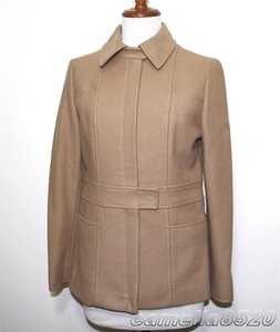 miu miu ミュウミュウ ショートコート ジャケット 毛混 キャメル ブラウン 40 サイズ M イタリア製 中古 美品