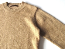 HONOR GATHERING オナーギャザリング SOFT WOOL KID MOHAIR MIX YARN KNIT キッドモヘヤ ウール クルーネックニット セーター L ベージュ_画像5