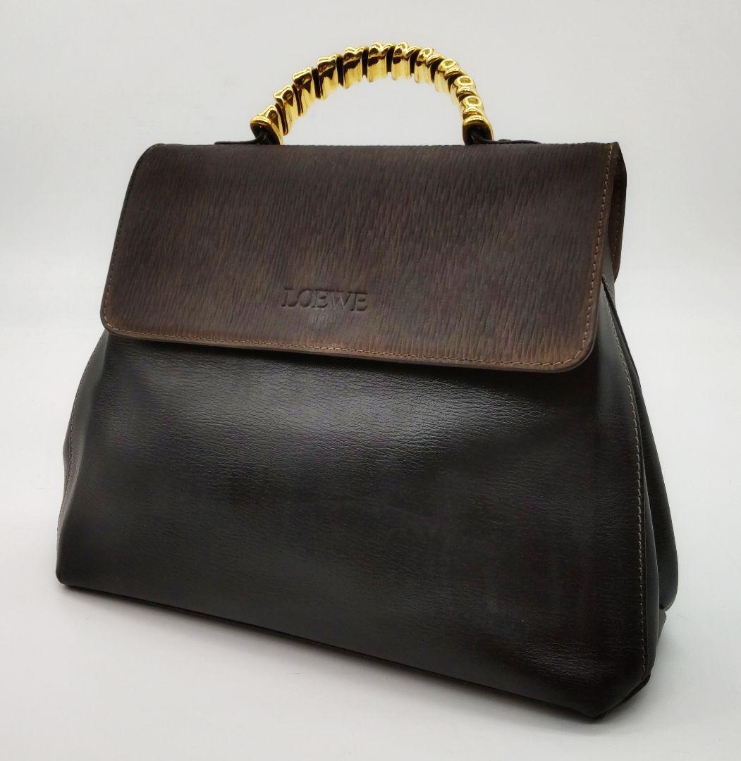 美品 オールドロエベ LOEWE ベラスケス レオパード ハンドバッグ