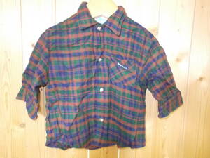 a297*OSHKOSH B'GOSH flannel shirt * size 12MOS Kids baby USA made America made Oshkosh bigoshu check pattern shirt postage 385 jpy 4L