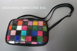  new goods Celeb exclusive use crocodile shining patchwork design shoulder bag 80763 5