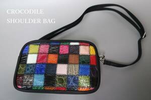  new goods Celeb exclusive use crocodile shining patchwork design shoulder bag 80763 7
