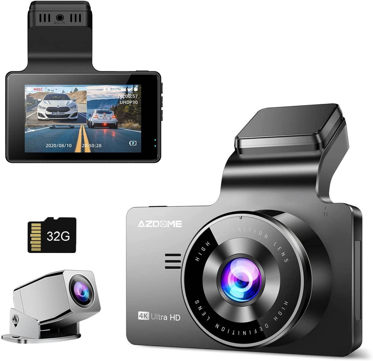 ドライブレコーダー 前後カメラ 4K画質 3.16インチ SONY 800万画素