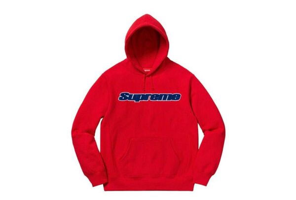 Supreme Chenille Hooded Sweatshirt Red M 新品未使用 タグ付