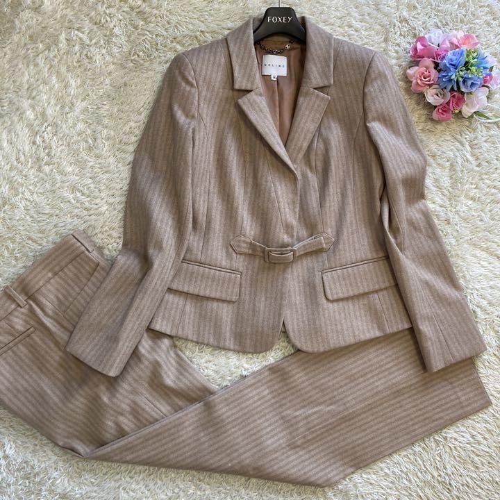 海外限定 未使用 セリーヌ センタープレス ストレート パンツ