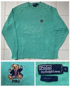 送料無料 美品 90s Polo bear vintage ラルフローレン ポロベア knit ニット セーター 刺繍 クマ パステル SPORT country RRL 1992 rlx M L